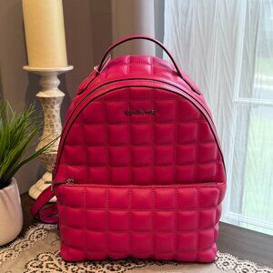 NWT MICHAEL KORS SHEILA MEDIUM FRONT POCKET BACKPACK QUILTED DRAGONFRUIT